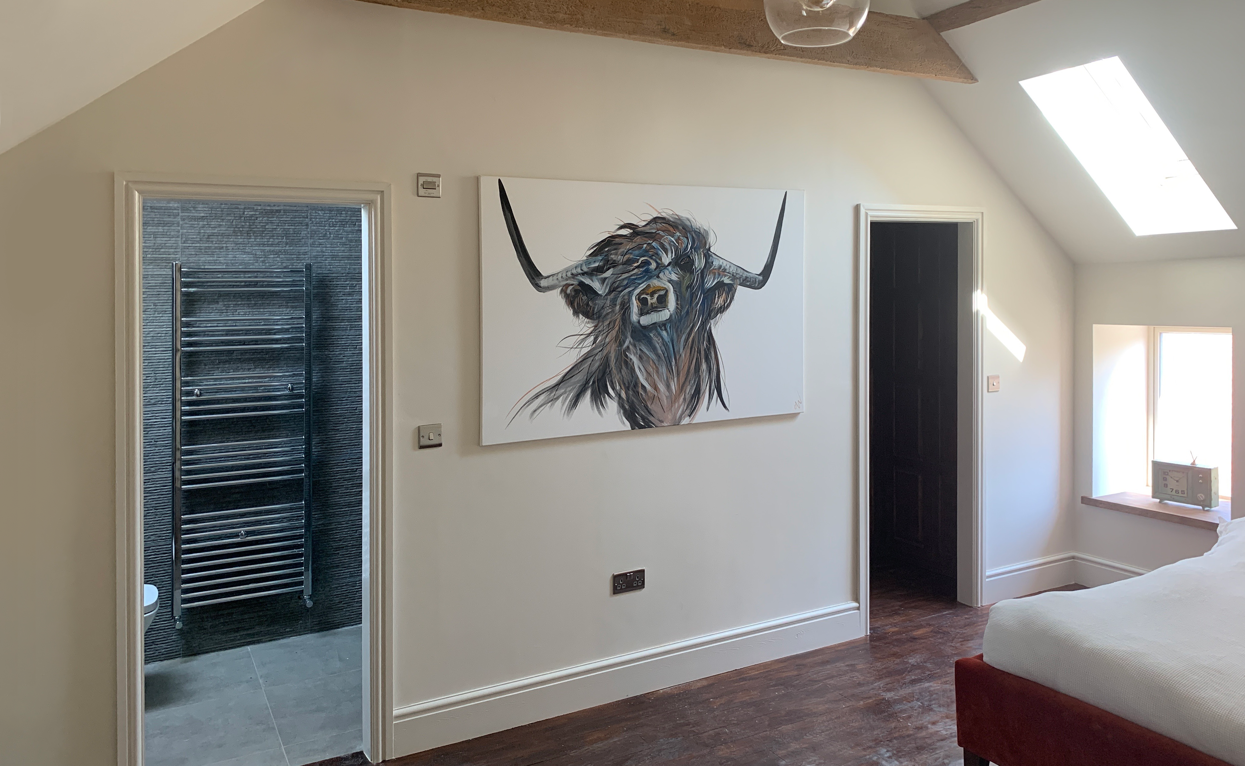 Barn conversion Bedroom - fresh plaster job