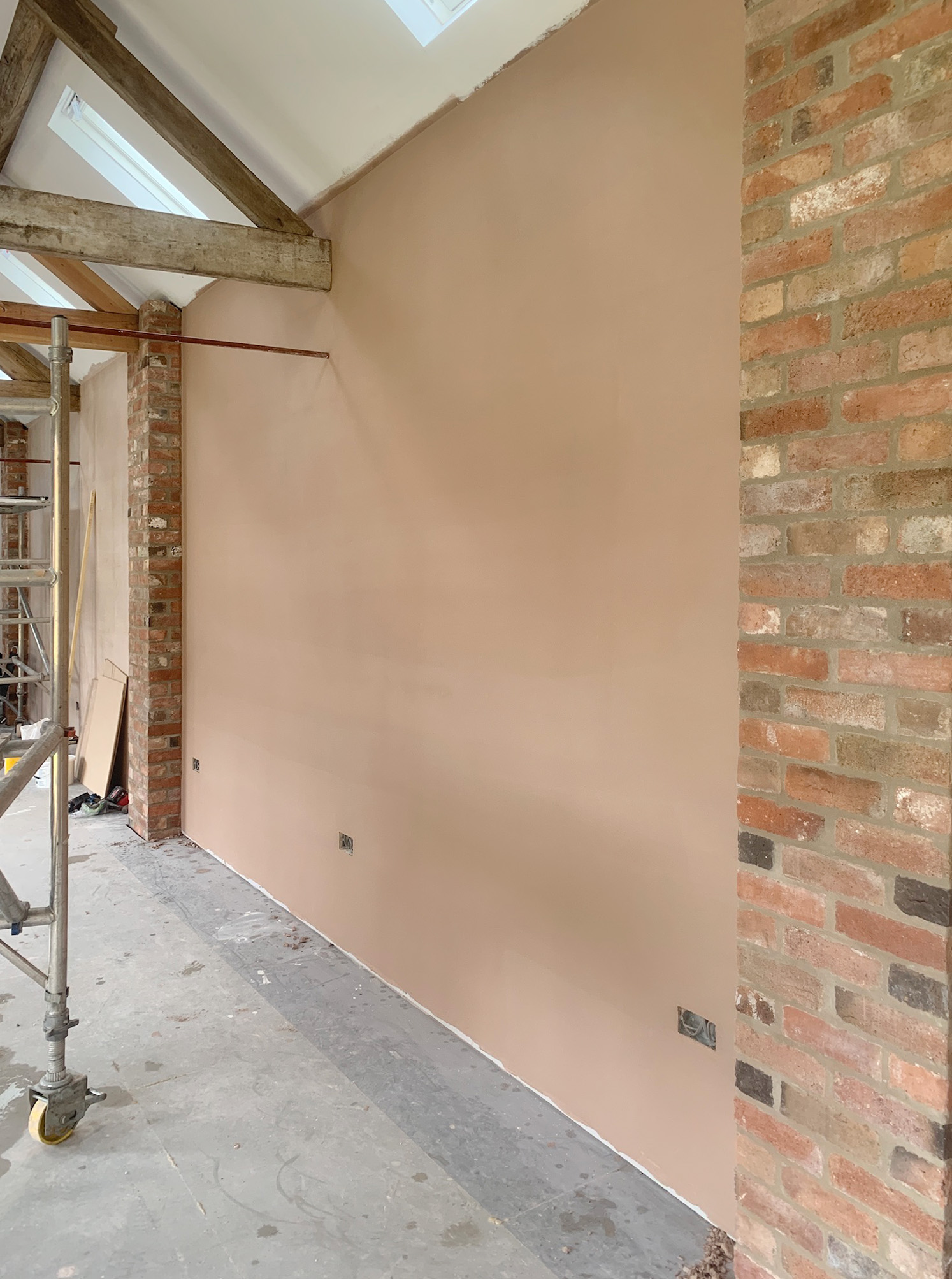 Barn Conversion, Retford Nottinghamshire - mid renovation, plaster on walls