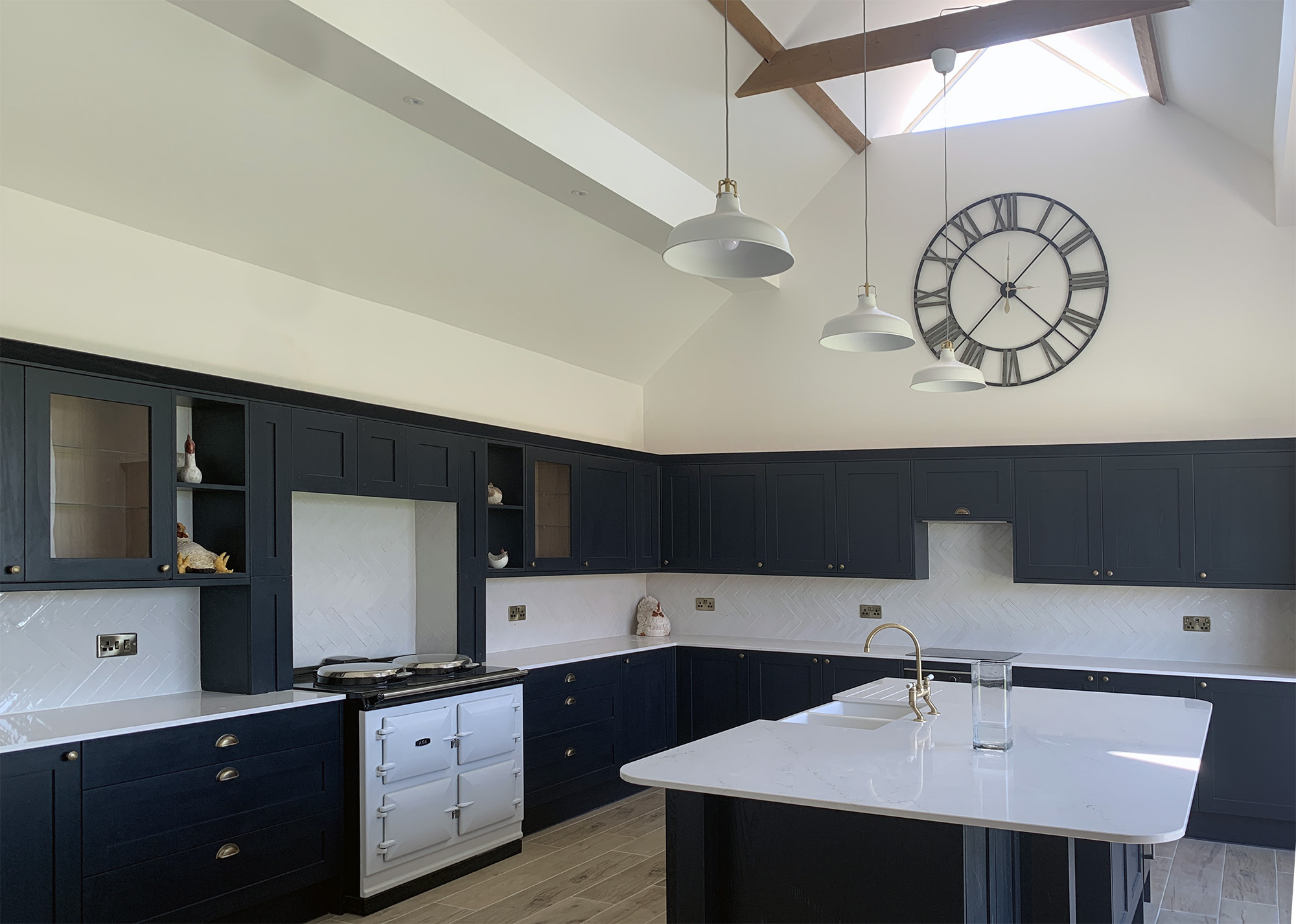 Barn conversion in Welby near Grantham- plastering large kitchen with skylight