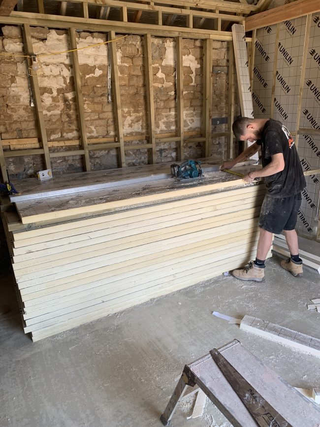 Measuring plaster board